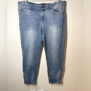 Women’s WHBM Skinny Crop Light Wash Blue Jeans Size 14